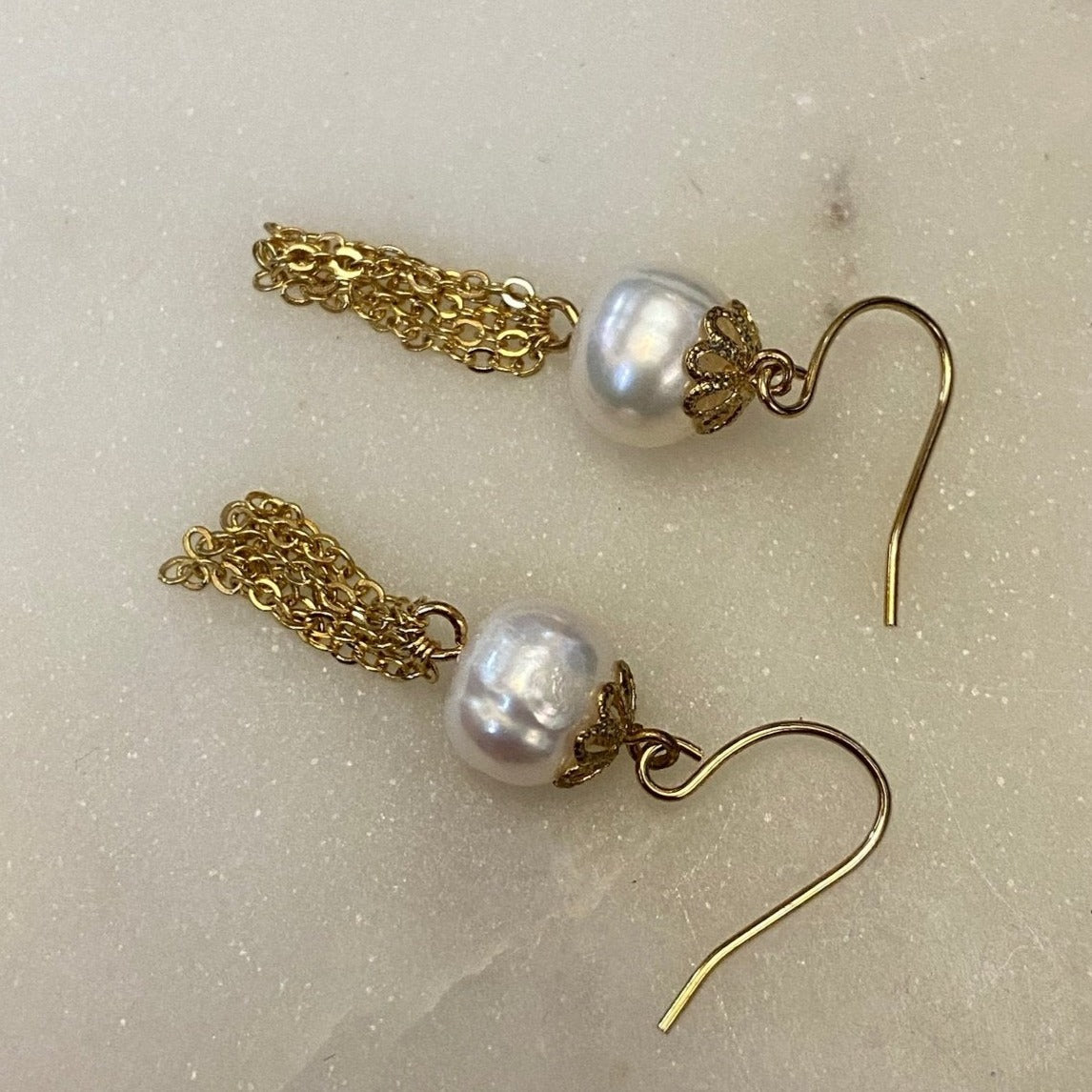 Pearl Tassle Wedding Earrings