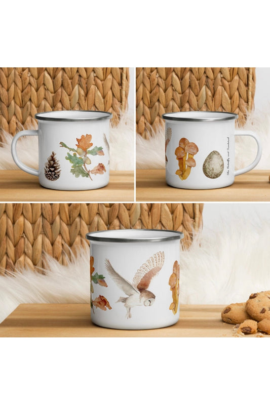 Barn Owl Enamel Camp Mug