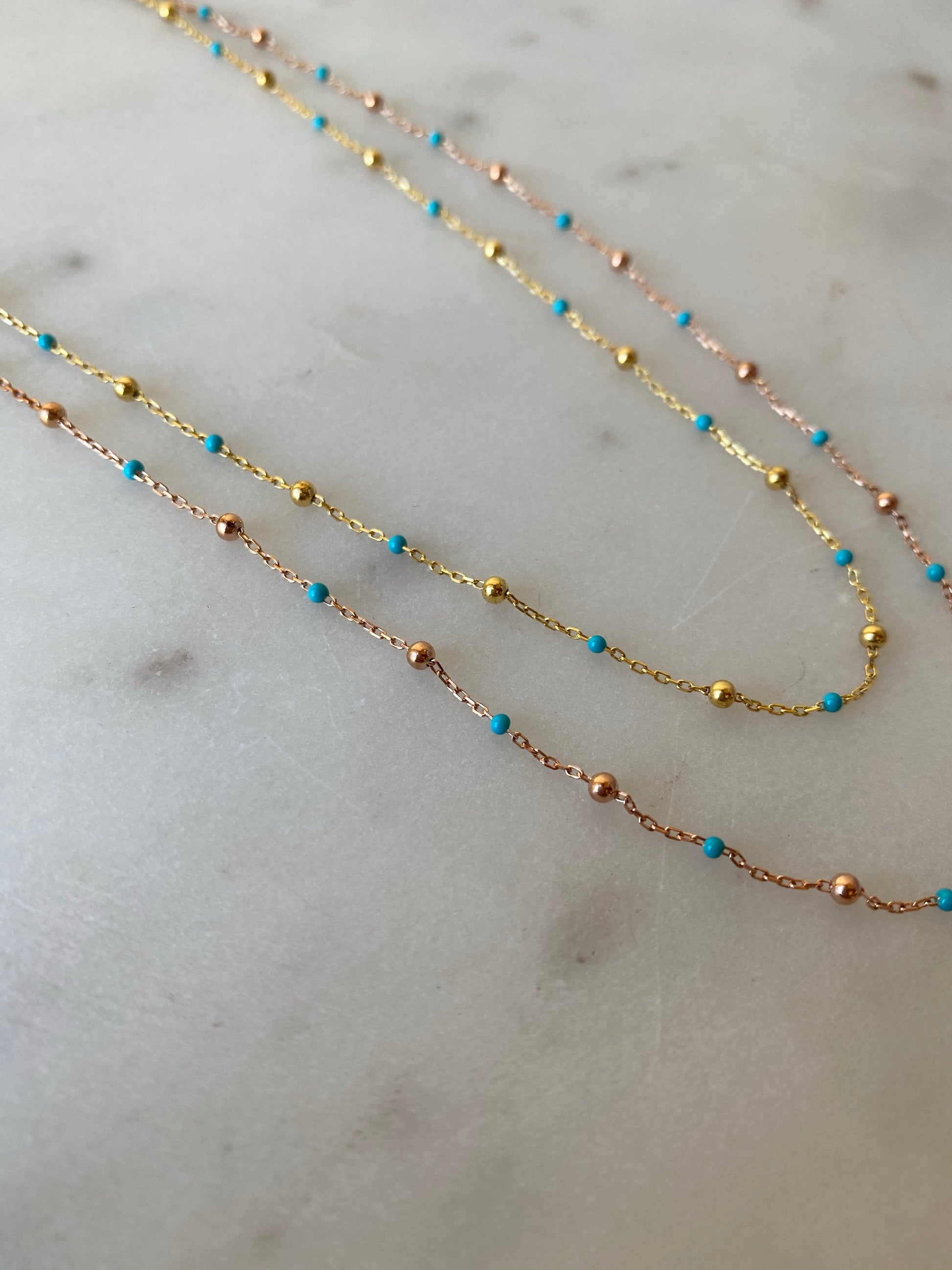 Turquoise Ball Chain Necklace