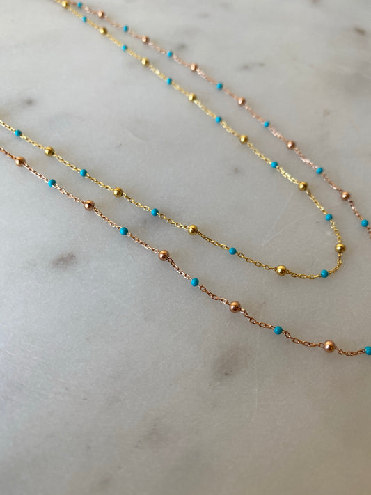 Turquoise Ball Chain Necklace