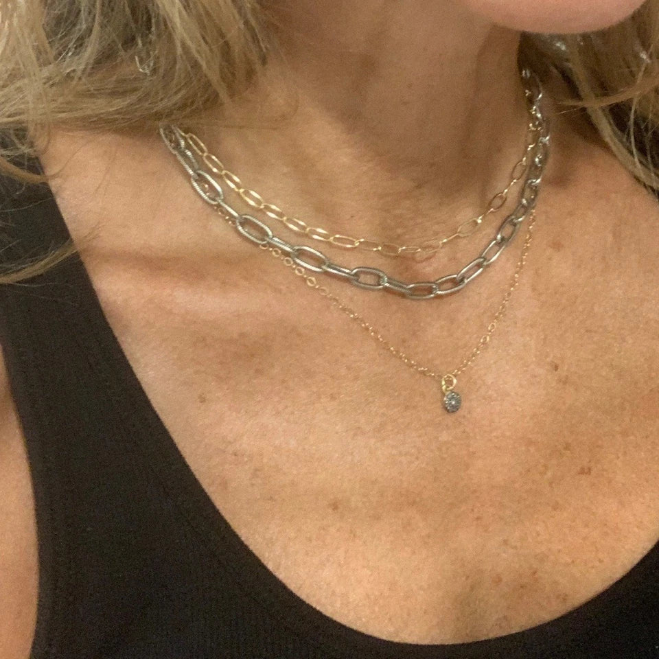 14k Gold Filled Paper Clip Large Link Necklace 16"