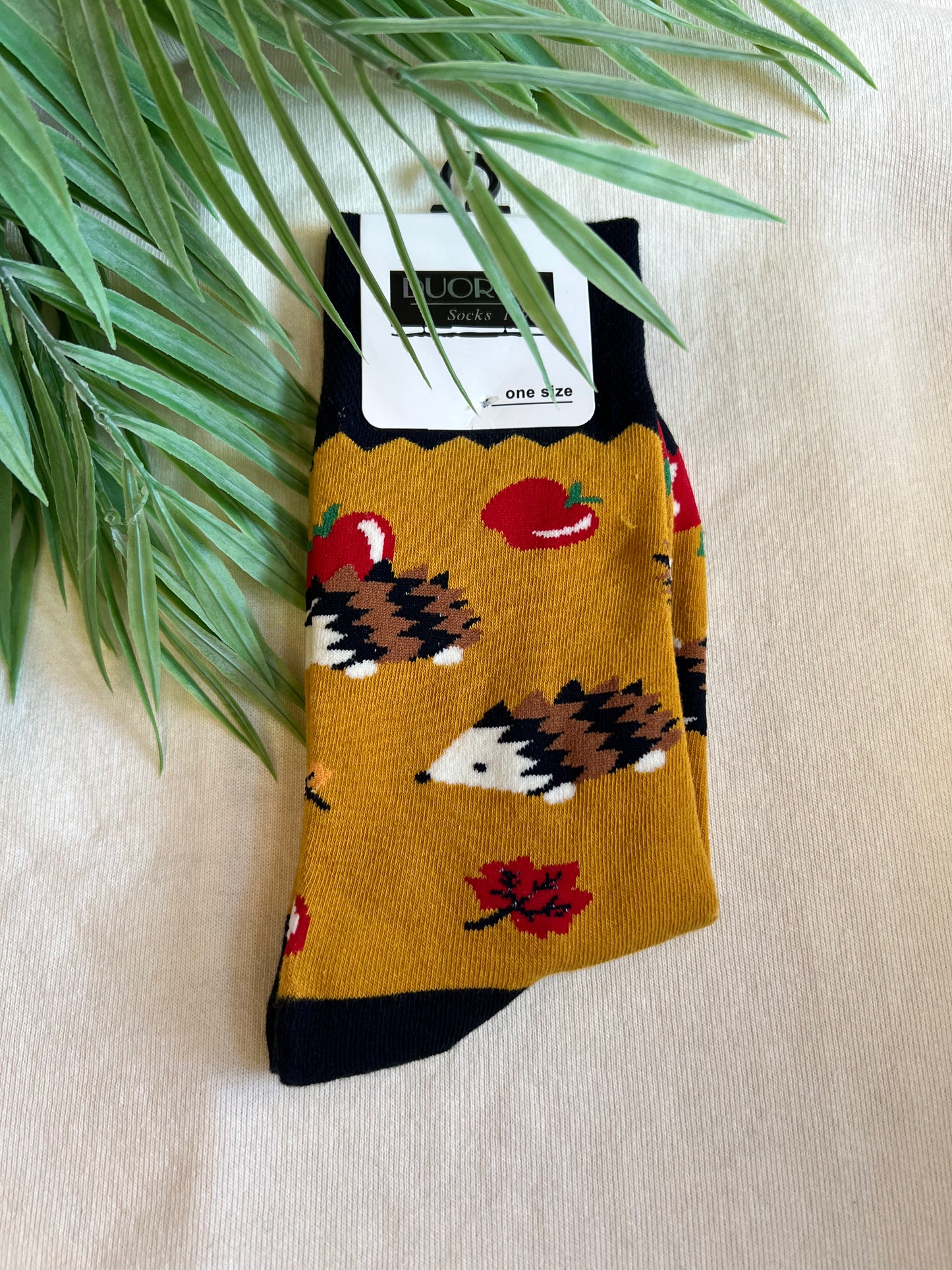 Hedgehog Apple Socks