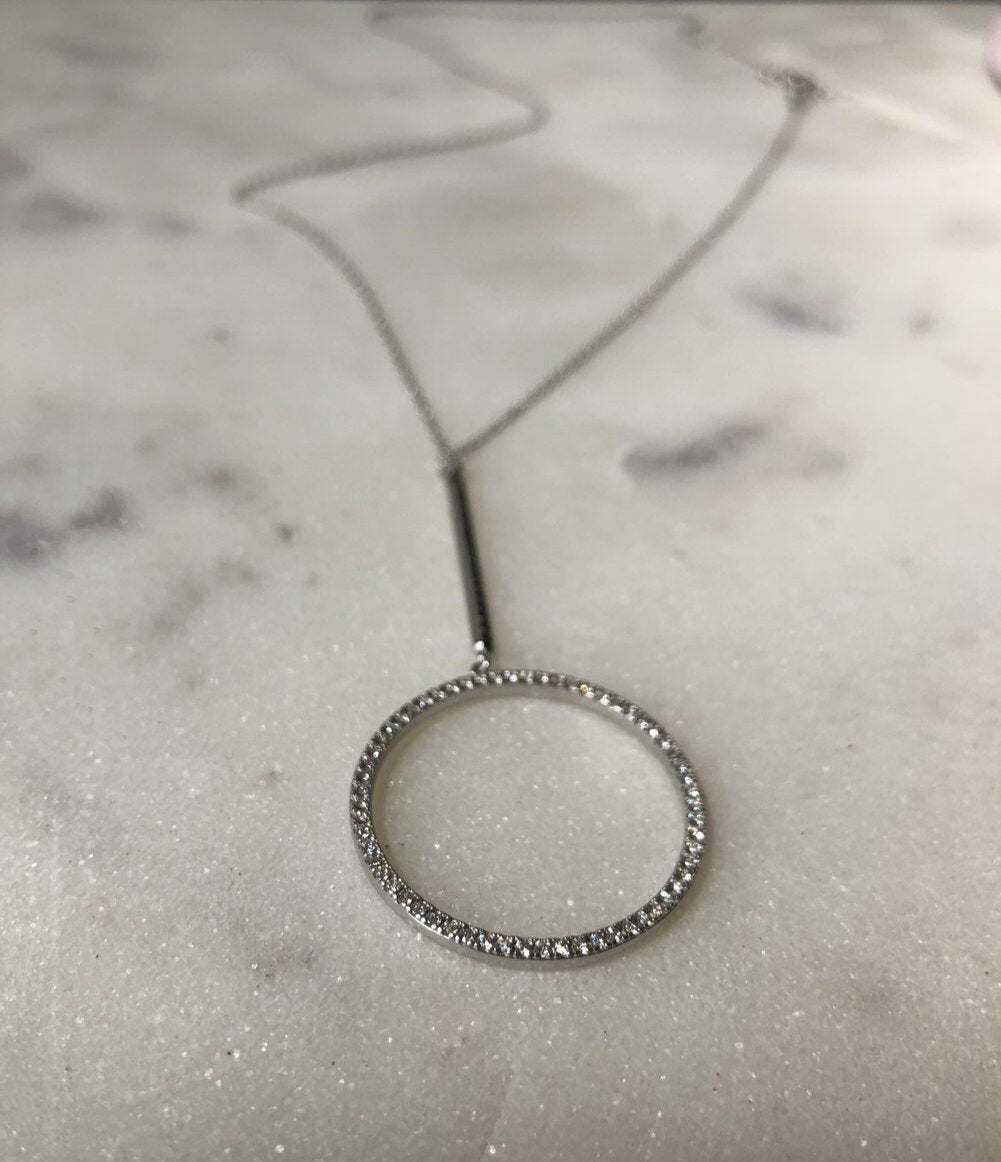 Kurshuni Loop & Line, Black & White Necklace