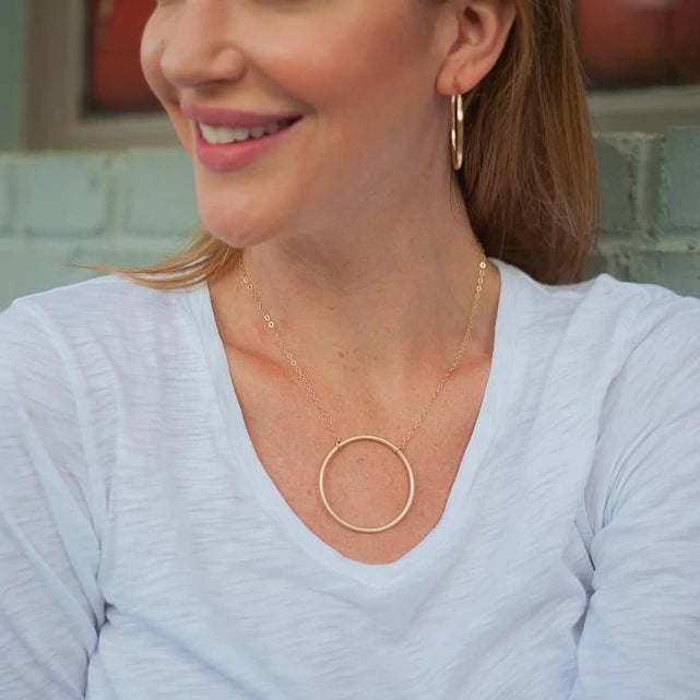 Circle of Love No.2 Sterling Silver 14k Gold Filled Necklace