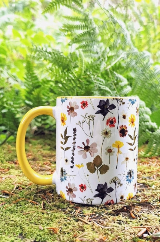 Yellow Flower Meadow Ceramic Mug