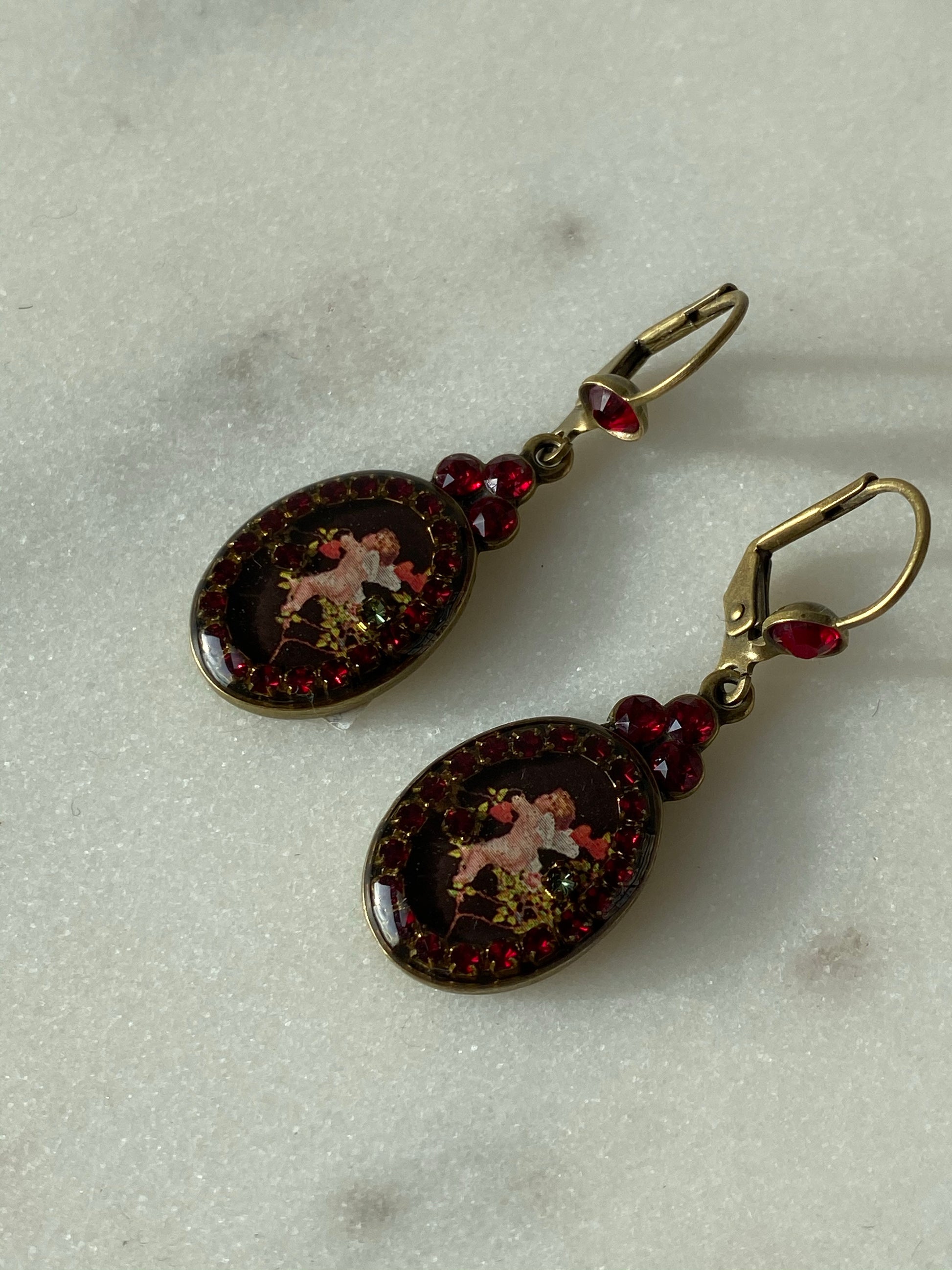 Michal Nergin - Cherub and Roses Earrings