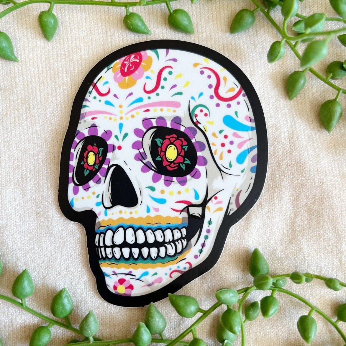Large Detailed Sugar Skull - Sticker