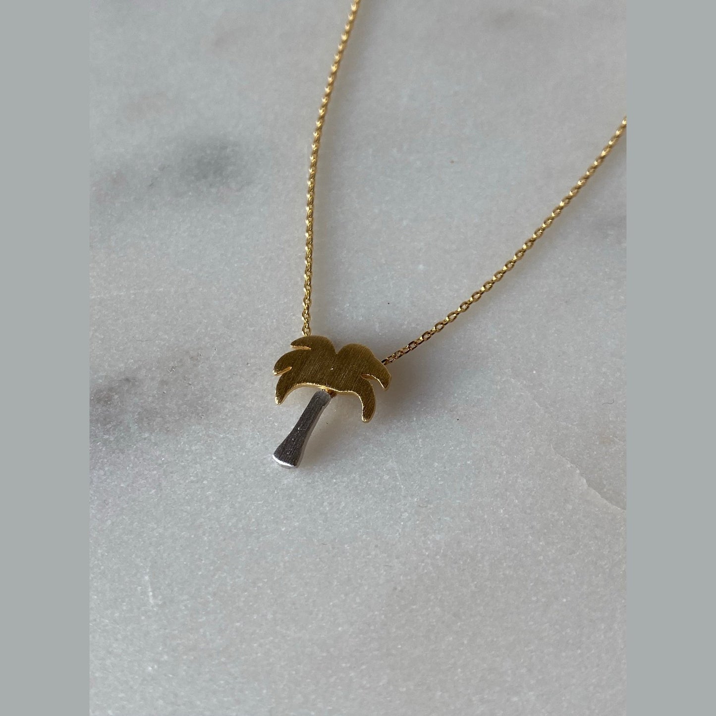Two Tone Palm Tree Necklace