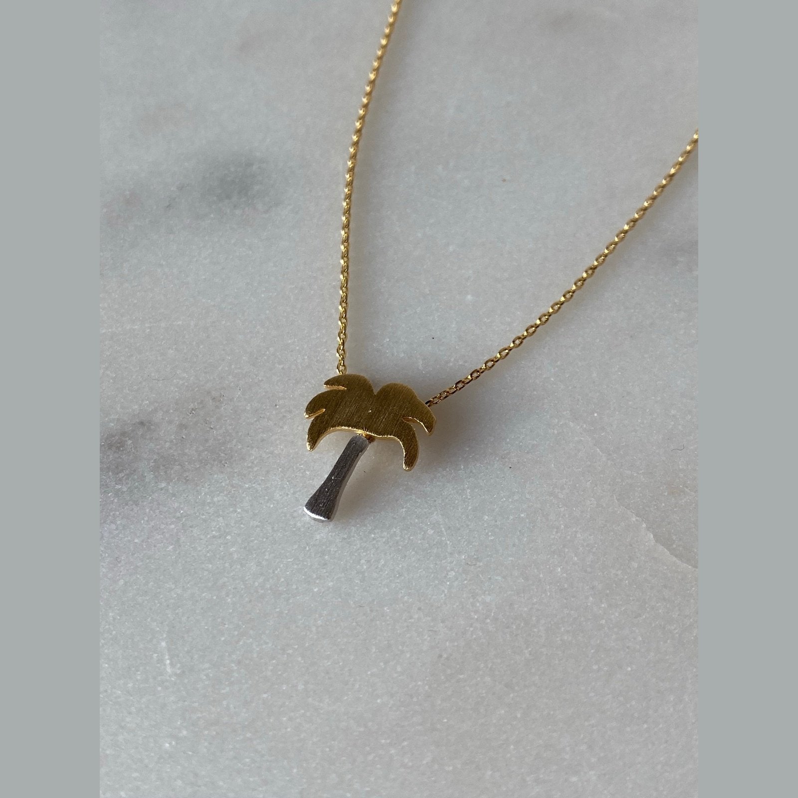 Two Tone Palm Tree Necklace