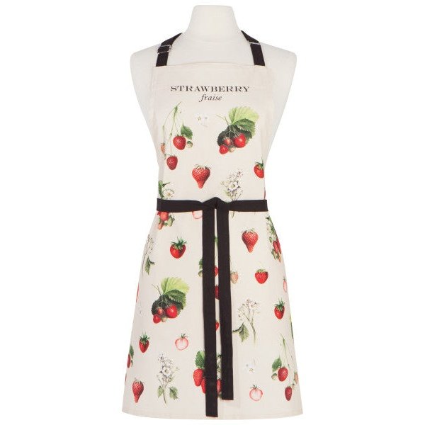 Vintage Strawberries Fine Print Apron