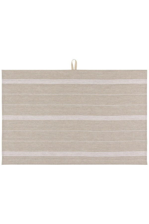 Maison Stripe Linen Dishtowel - White