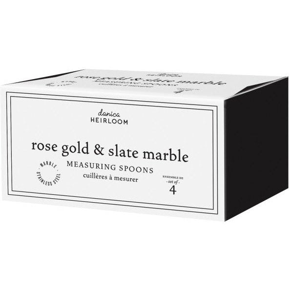 Rose Gold Slate Marble Measuring Spoons Set of 4