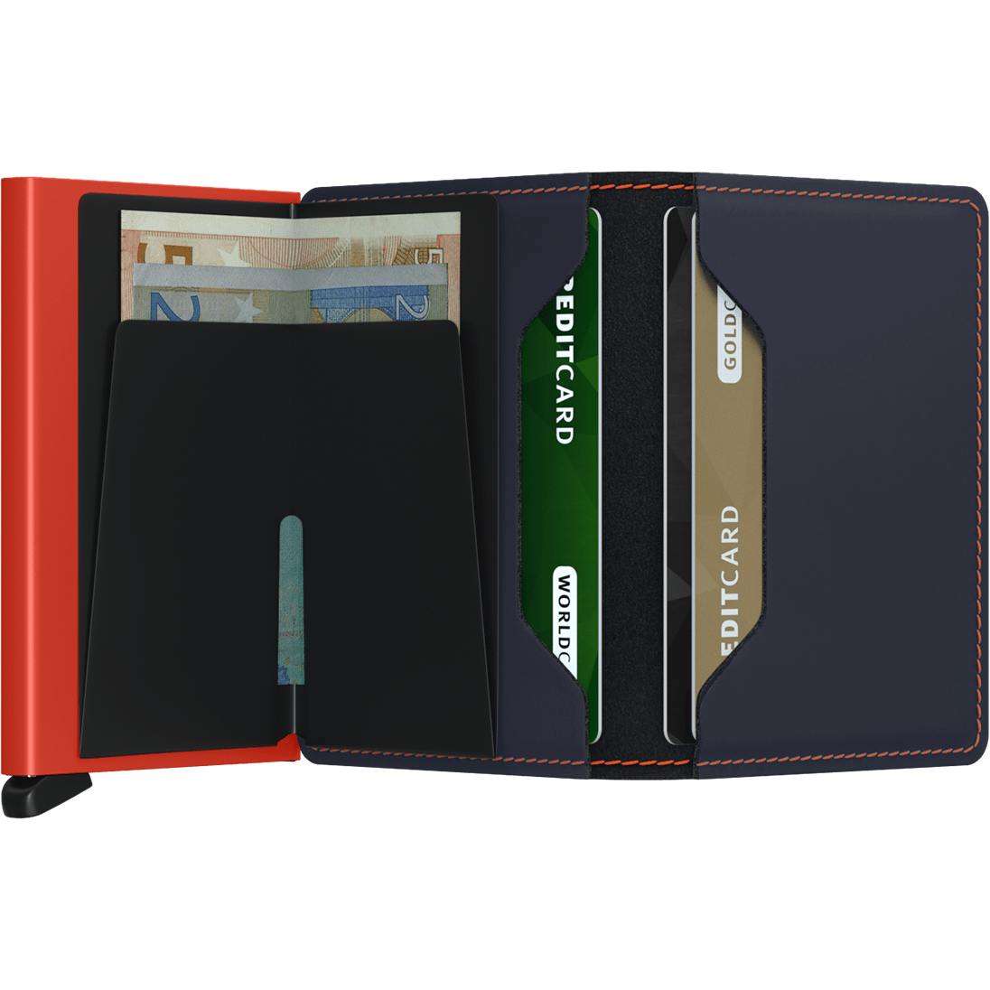 Slimwallet | Matte Nightblue & Orange