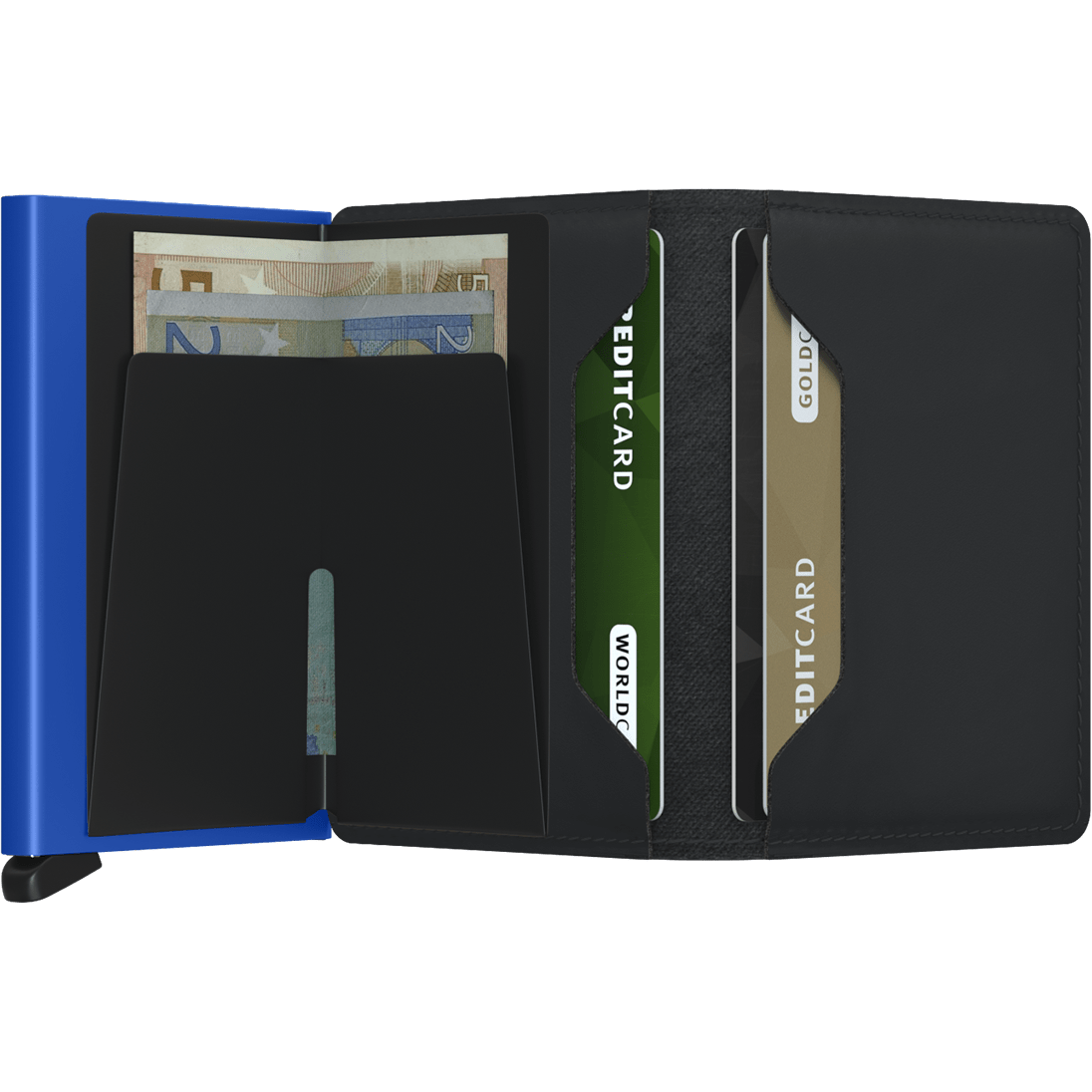 Slimwallet | Matte Black & Blue