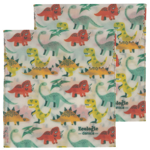 Dino Beeswax Sandwich Bags Set of 2