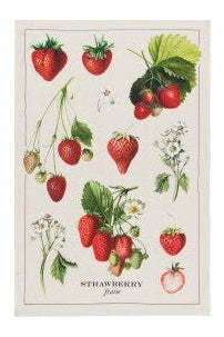 Vintage Strawberries Cotton Dishtowel