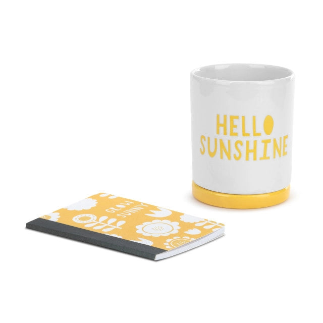Hello Sunshine Planter with Journal Gift Set