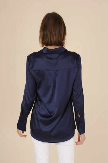 Lea Satin Button Up Shirt