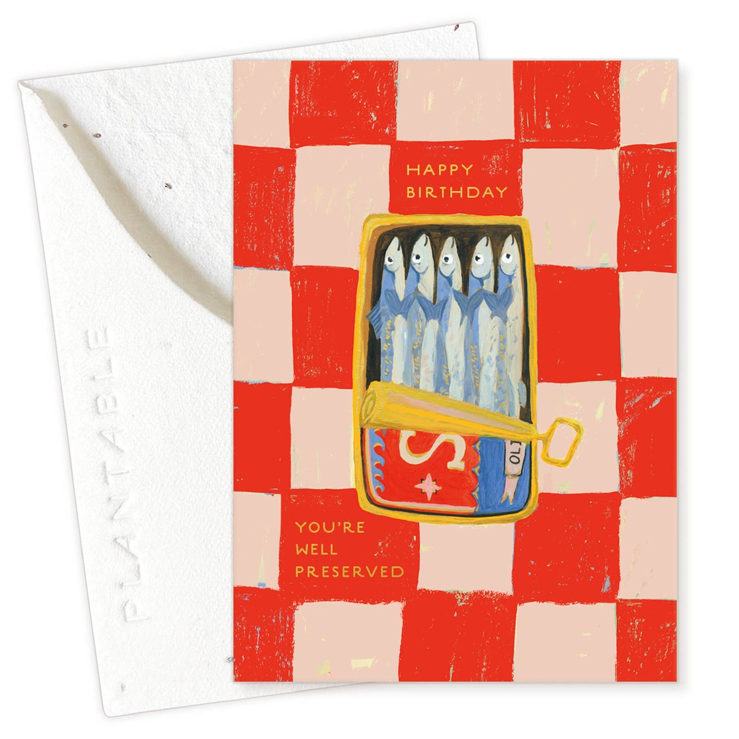 Sardines Sprout - Birthday Mini Greeting Card 2.5" x 3.5"