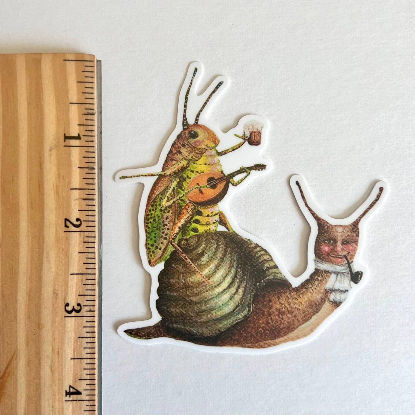 Snail & Grasshopper Pals // Die Cut Vinyl Sticker