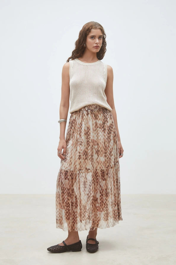 Fauve Printed Skirt