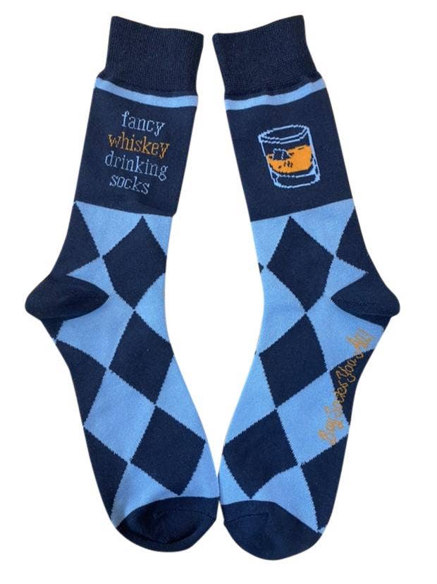 Fancy Whiskey Drinking Men's Socks