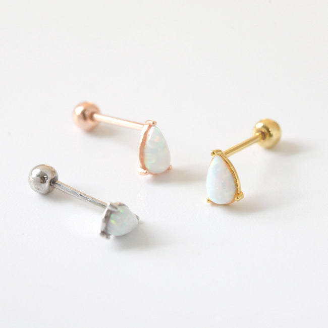 Tiny Ovum Screw Back Earring