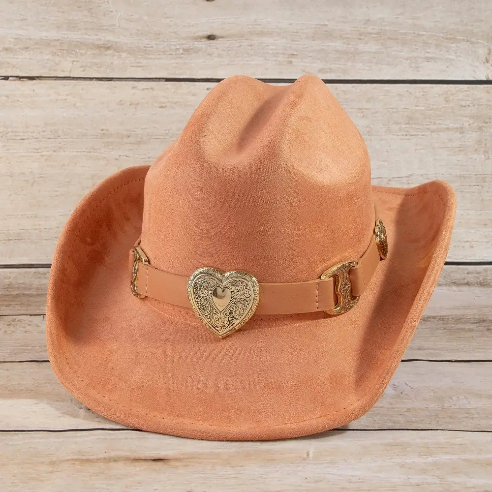 Western Heart Buckle Cowboy Hat | Rust