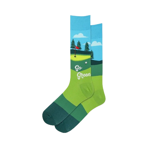 HOTSOX Men's Go Green Golf Crew Socks