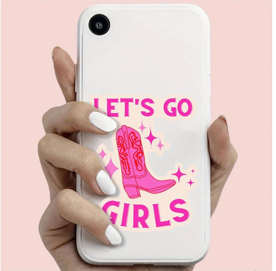Let's Go Girls Pink Boot Sticker