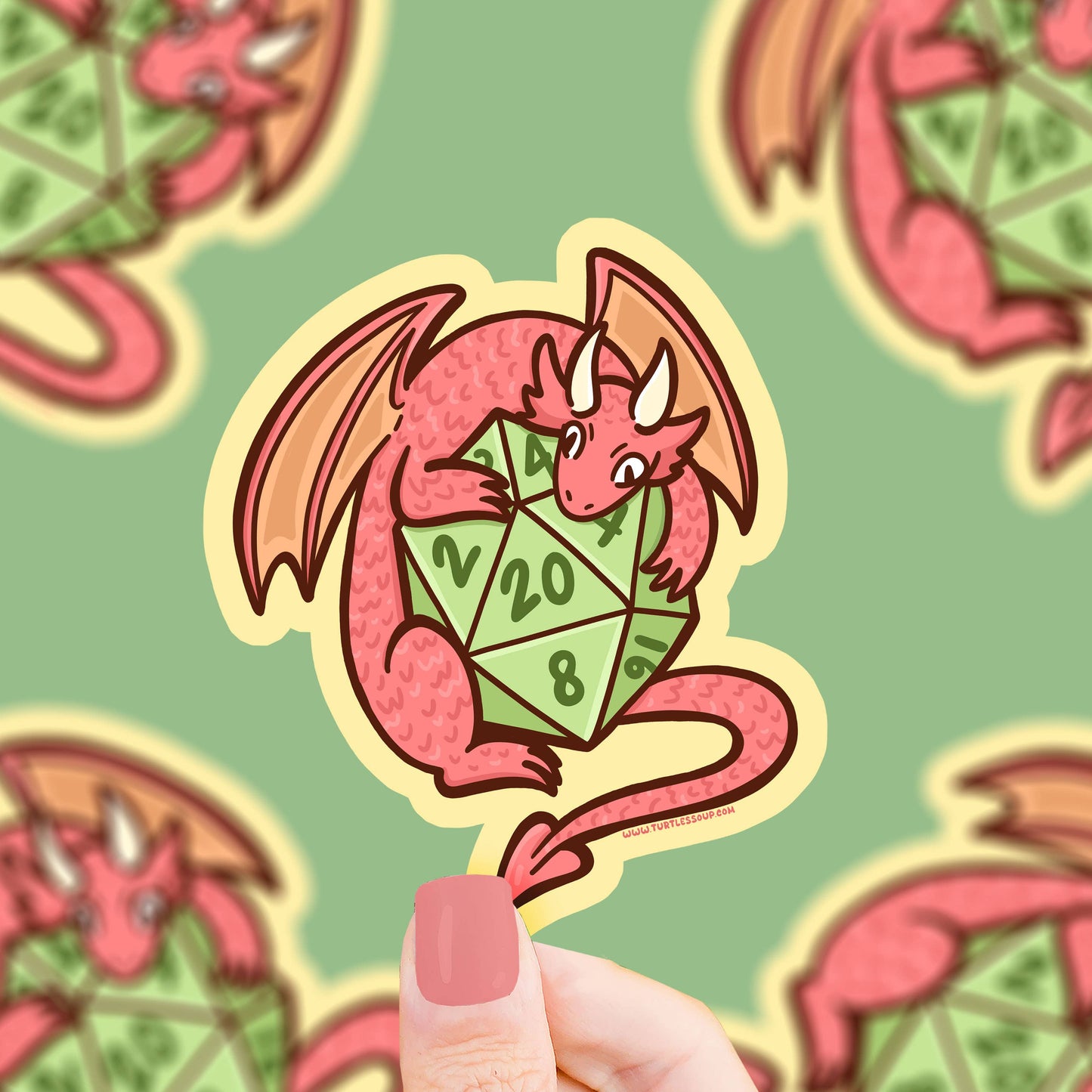 Dragon D20 Dungeon Gamer Dice Fantasy Vinyl Sticker