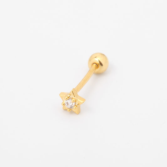 Tiny North Star Screw Back Earring