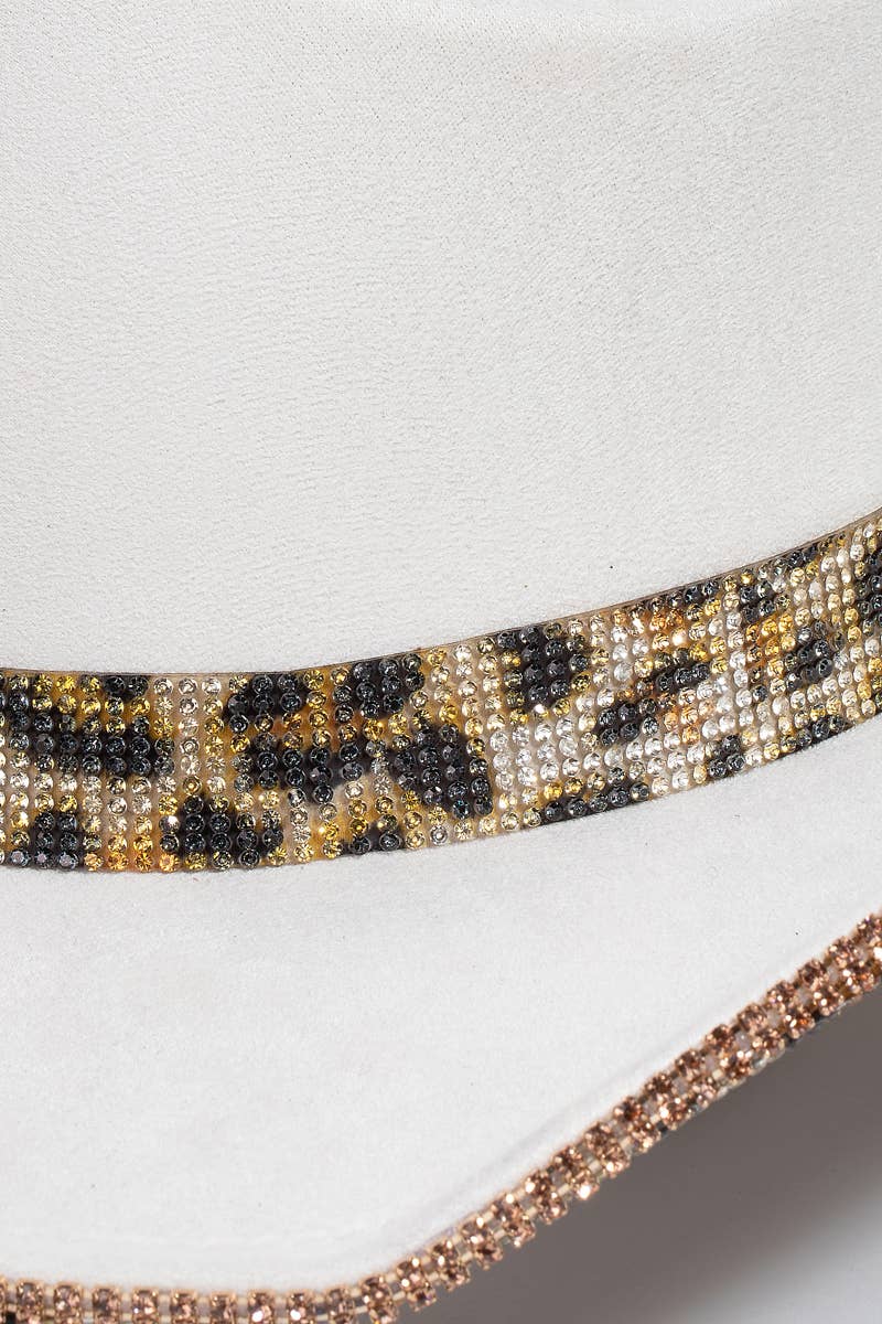 Pave Leopard Print Rhinestone Western Cowboy Hat