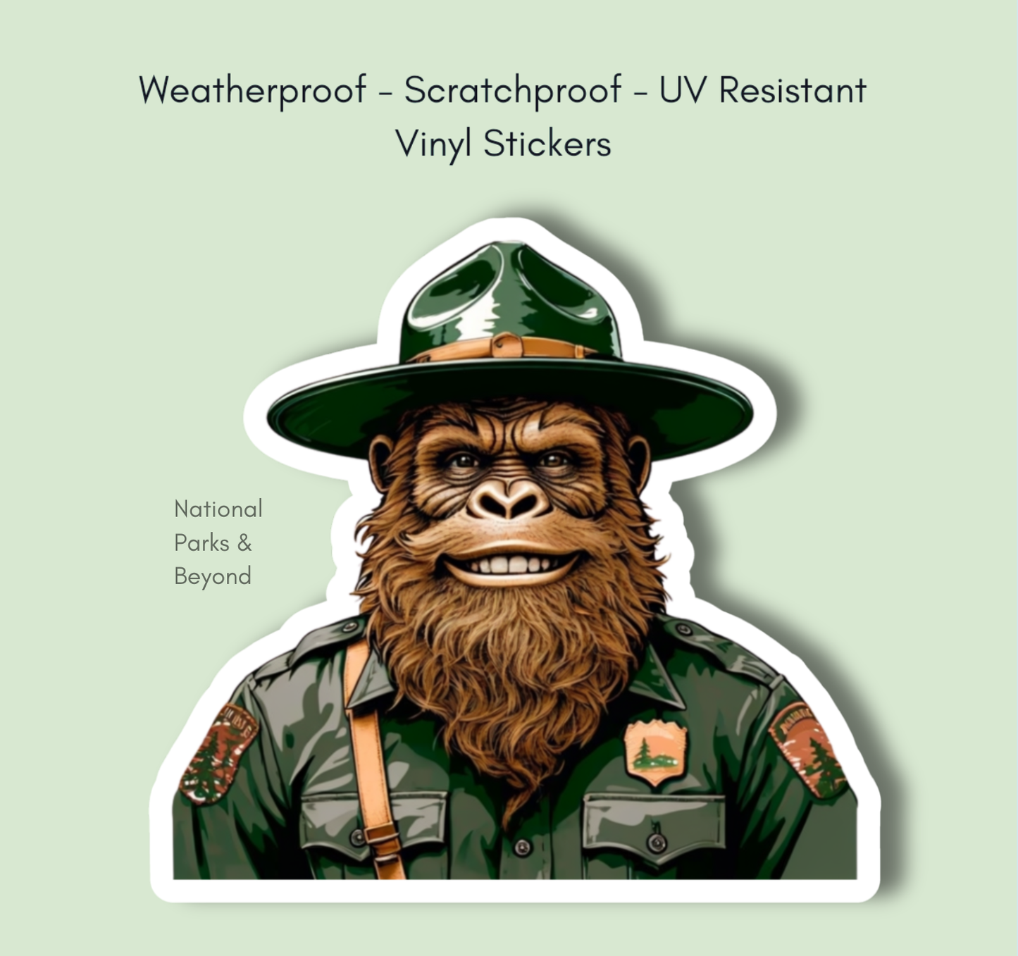 Happy Park Ranger Bigfoot Vinyl  Sticker
