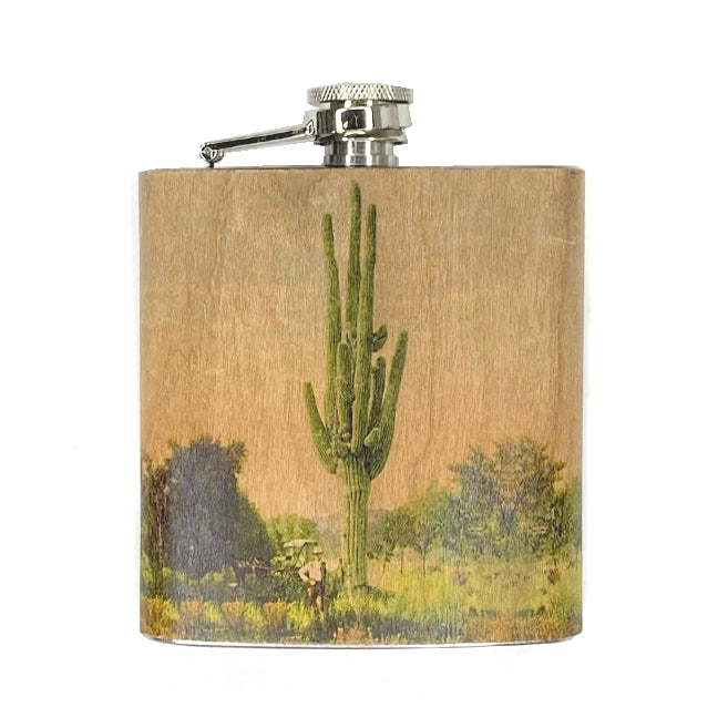 Wood Flask 6oz - Cactus