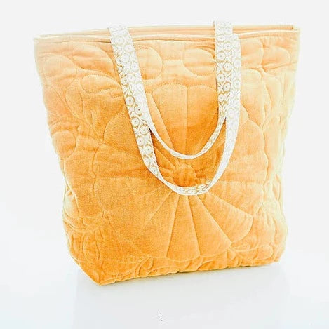 Quilted Velvet Tote