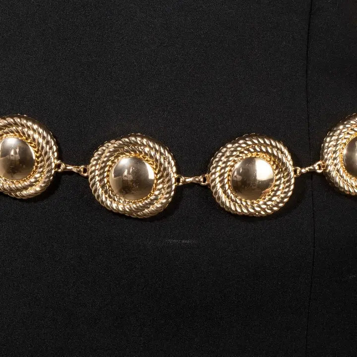 Metallic Rope Wrap Disc Chain Belt