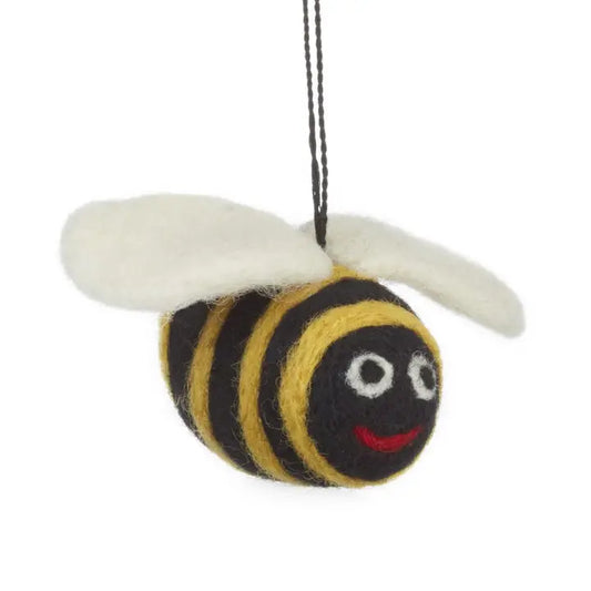 Handmade Biodegradable Big Bumblebee Hanging Needle Felt