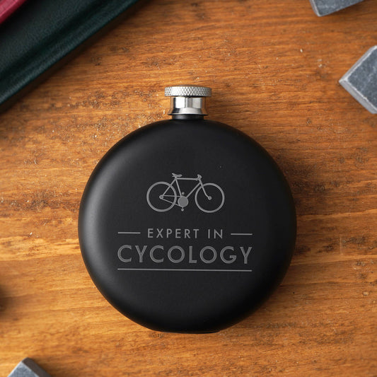 Expert In Cycology Hip Flask | Black