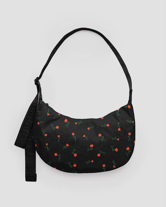 Medium Nylon Crescent Bag - Painted Wildflower