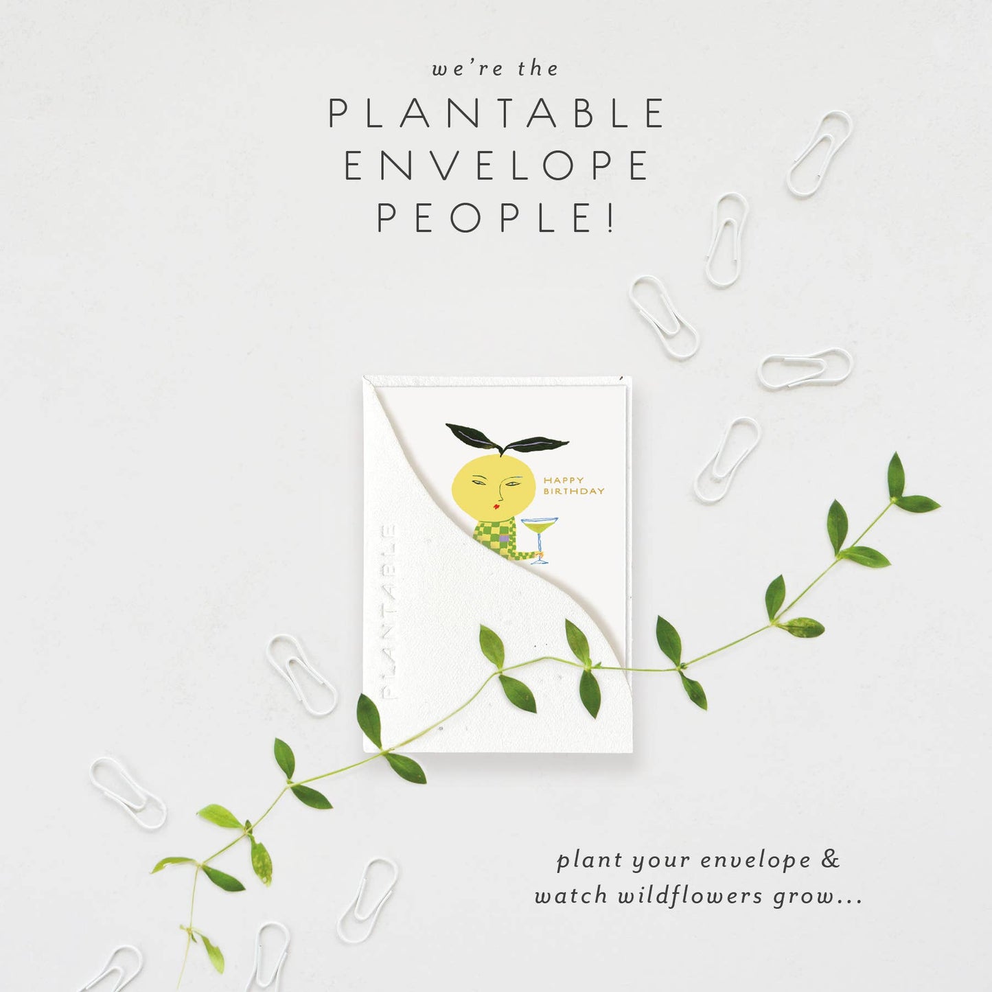 Yuzu Sprout - Birthday Mini Greeting Card 2.5" x 3.5"