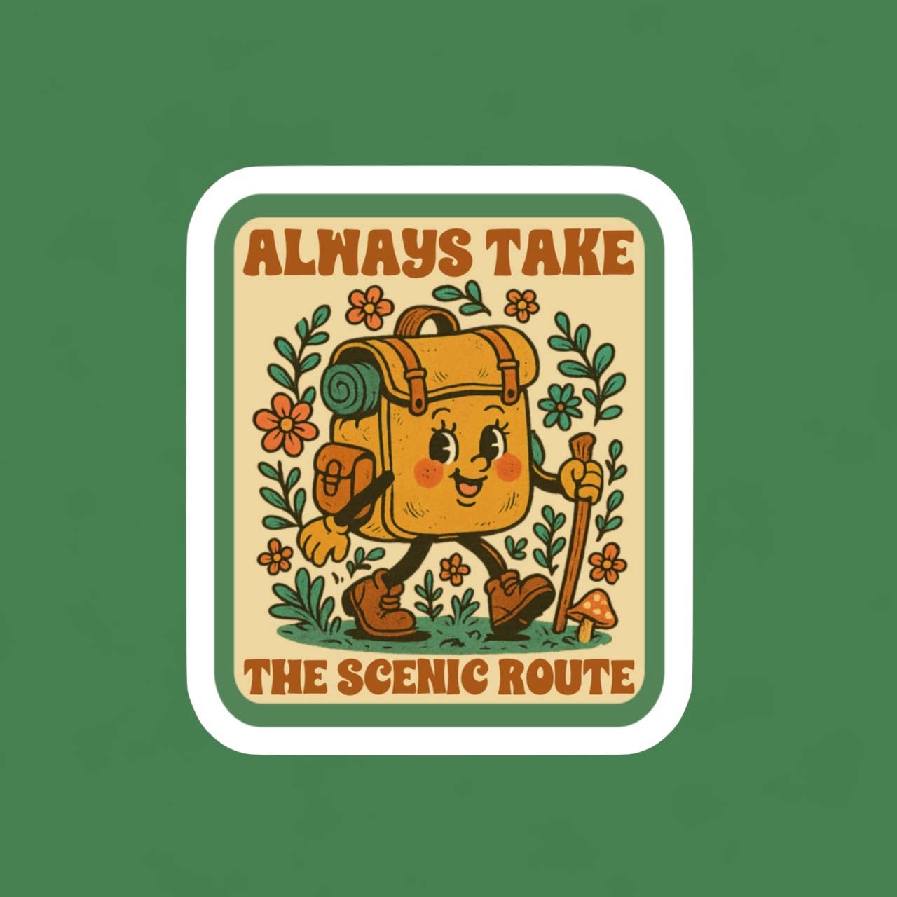 Always Take the Scenic Route, Hiking Sticker