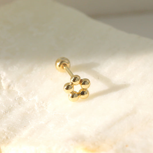 Tiny Dot Flower Screw Back Earring