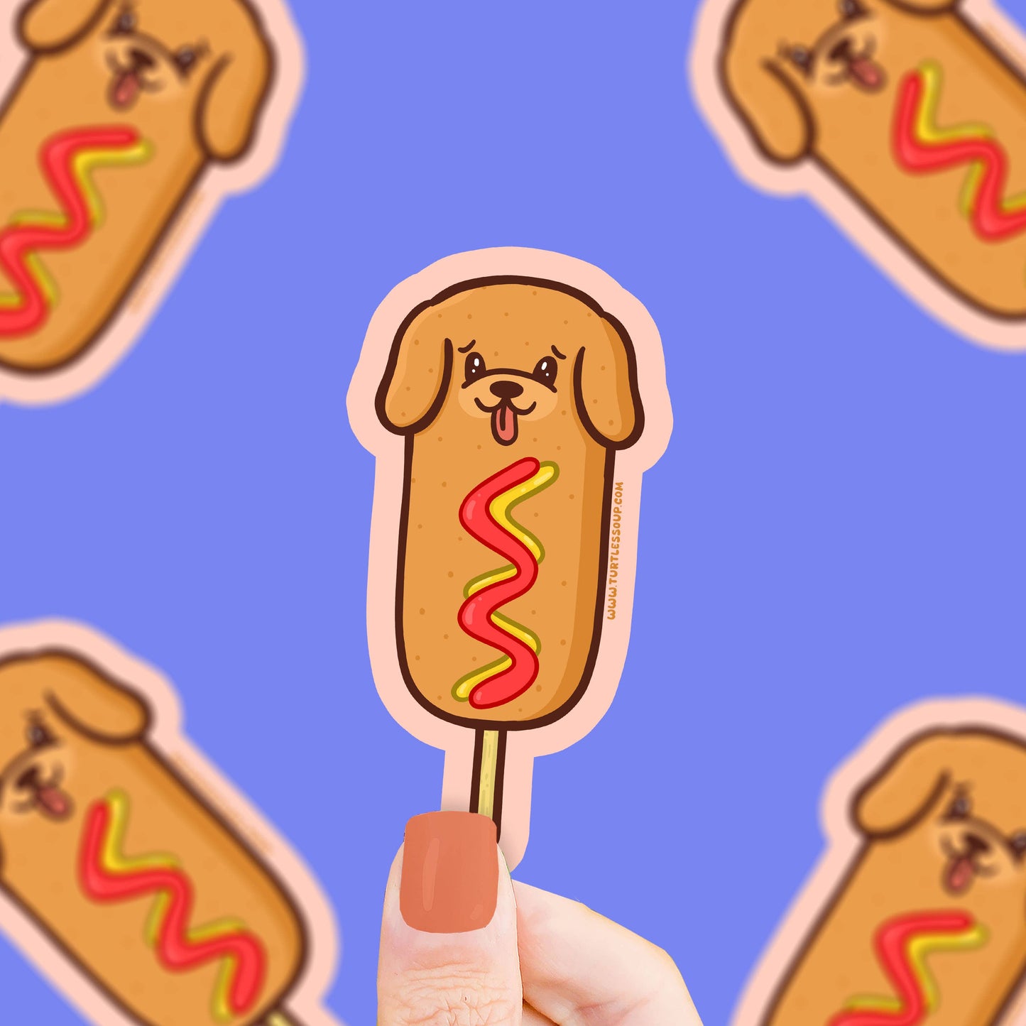 Corn Dog Funny Puppy Corndog Pun Vinyl Sticker