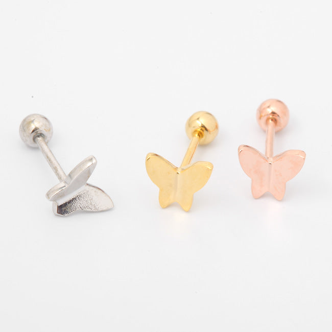 Tiny Butterfly Screw Back Earring