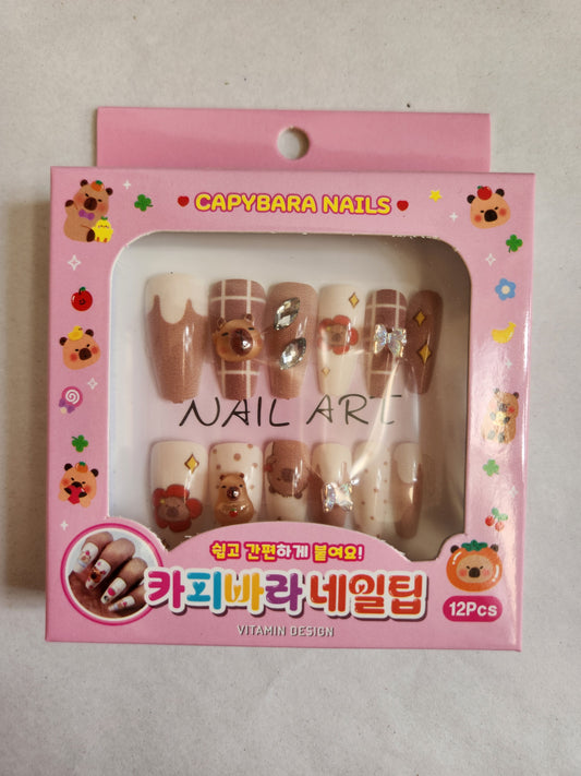 Fake Nails Capybara Design