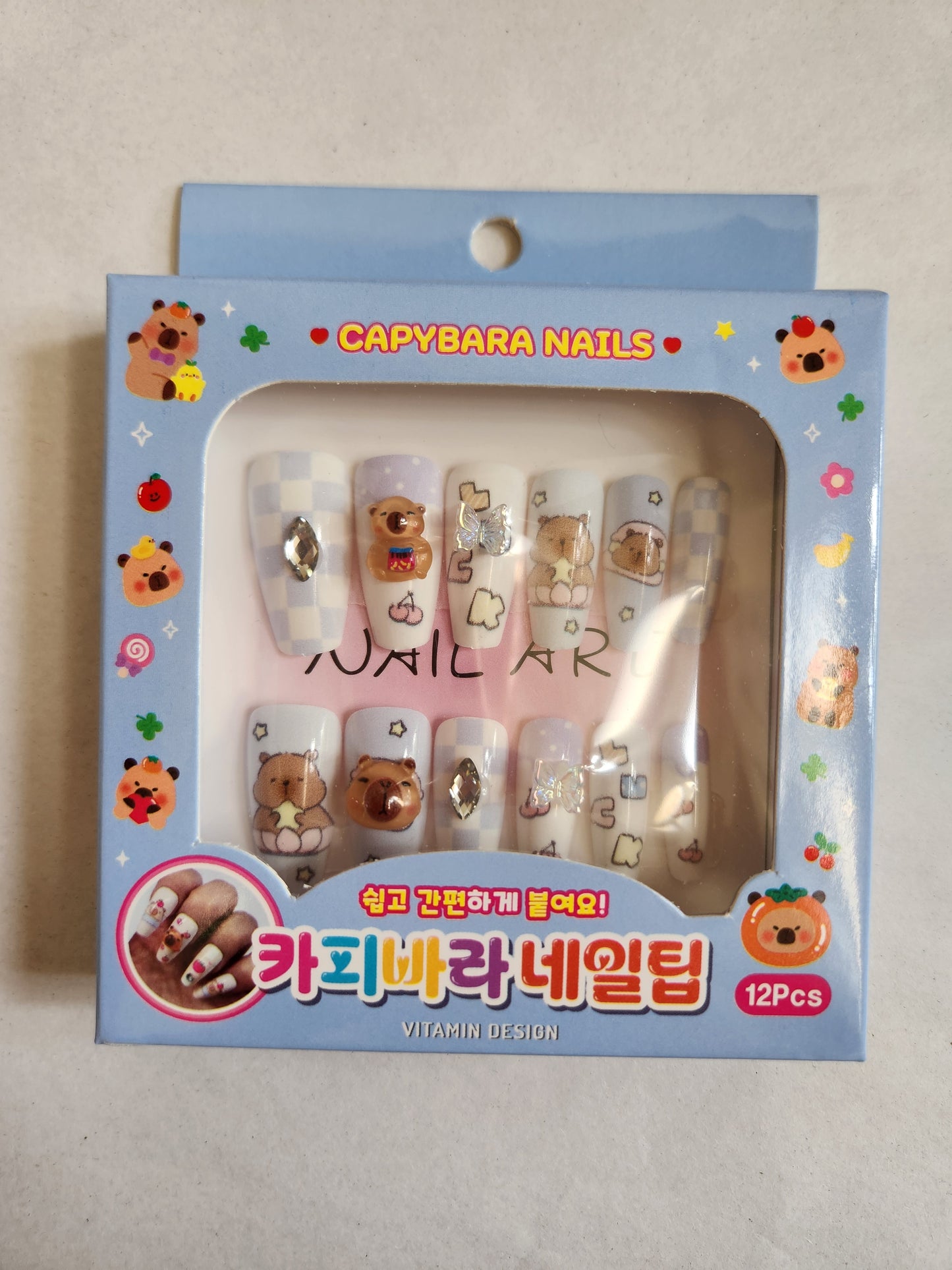Fake Nails Capybara Design