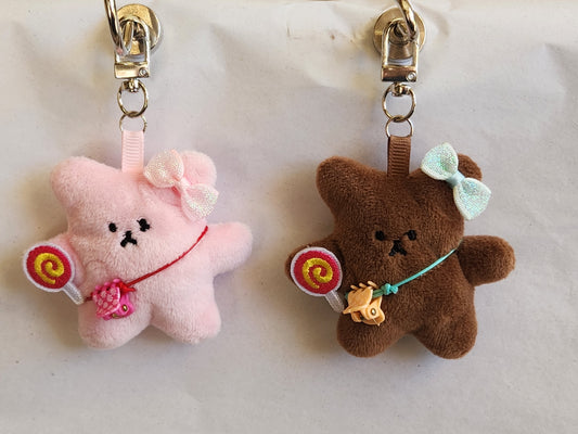 Teddy Bear With Lollipop Keychain