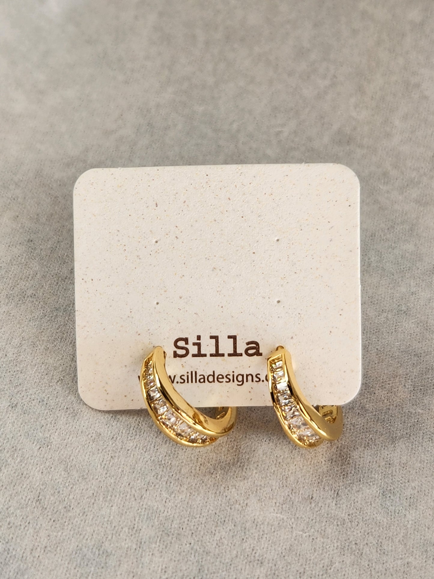 Crystal Diamond Hoop Earring