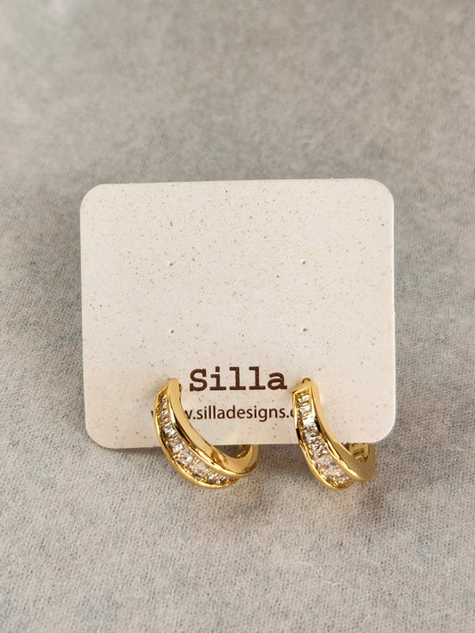 Crystal Diamond Hoop Earring